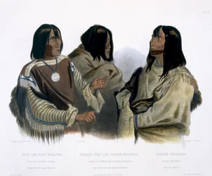 Jefe de los Indios Blood, Jefe de Guerra de los Indios Piekann y un Indio Koutani, placa 46 del Volumen 2 de 